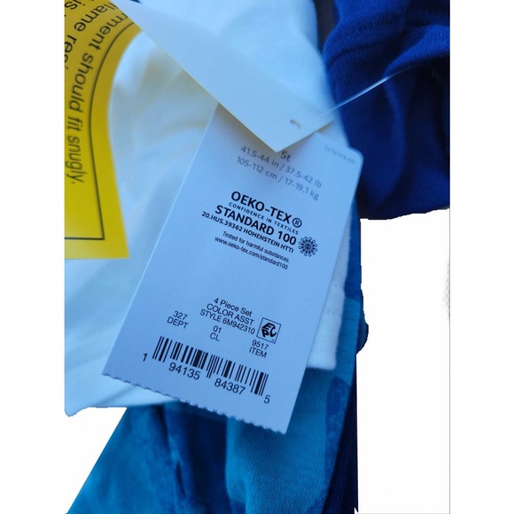 4-PC Set, 5T Toddler Shark Pajama Sets (1x SS, 1x LS) Carter's Just One You® - Picture 4 of 6